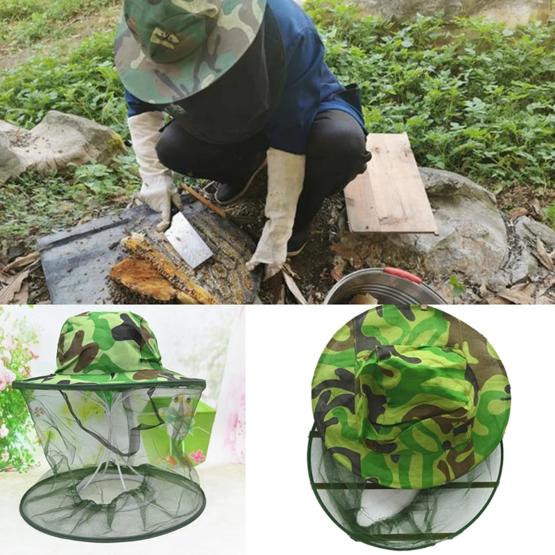 

Face Protection Camouflage Anti -Mosquito Bee Bug Insect Fly Mask Hat for Bee Protection During Beehive Maintenance