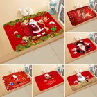 Рождественский праздничный коврик с Санта-Клаусом и оленем, Домашний напольный коврик для спальни, ванной, домашний абсорбирующий нескользящий напольный коврик