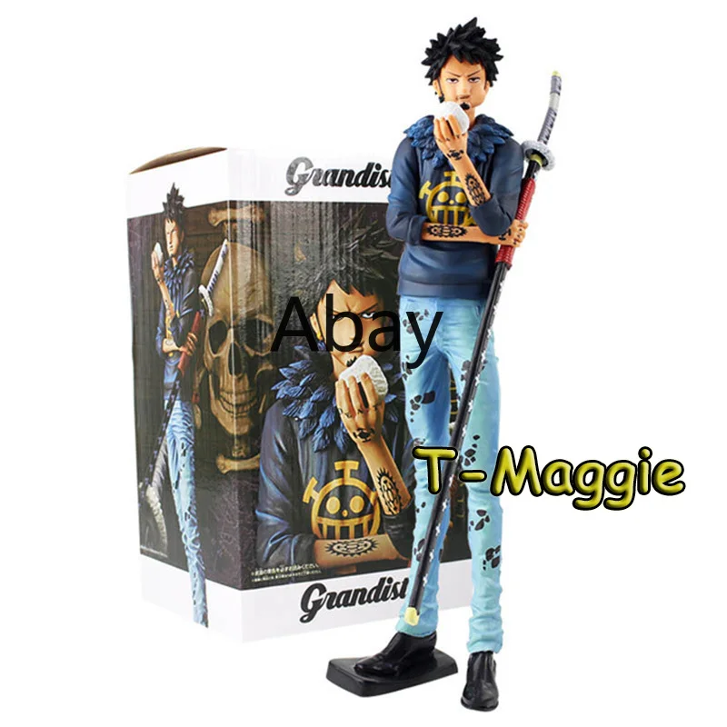 

28CM One Piece Action Figure Toys Grandista The Great Man Trafalgar D Water Law Figure Eat Bun Anime Collectible Model Toy Gift