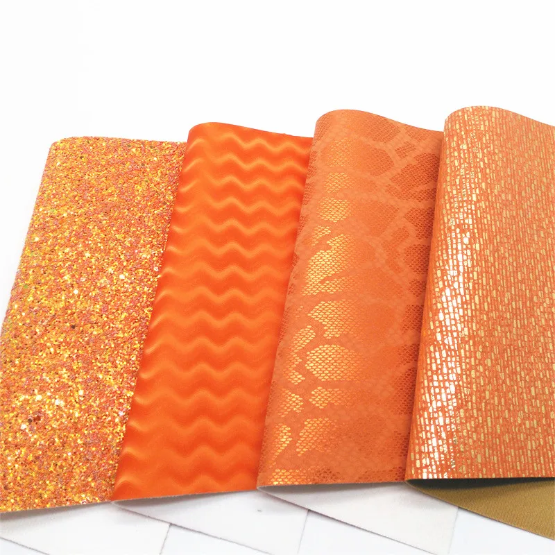 4 шт./компл. оранжевая блестящая виниловая ткань сочетающаяся с металлическим