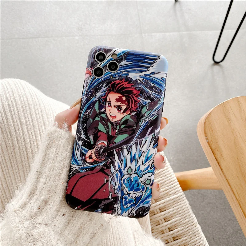 

Japan Anime Demon Slayer Phone Case For iPhone 11 Pro 12 XS MAX 7 XR SE20 8Plus Cartoon Kimetsu No Yaiba Soft Cover Fundas
