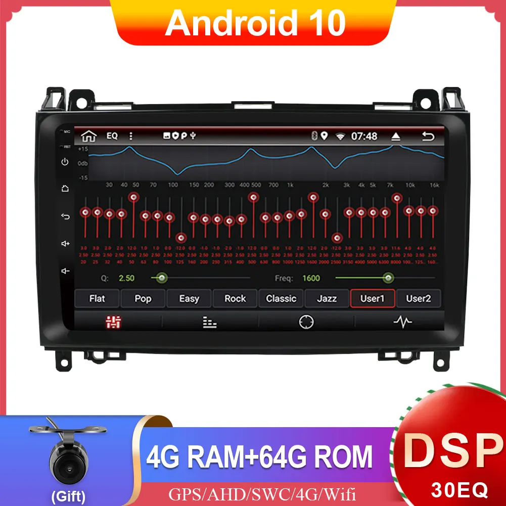 

DSP 4G + 64G Android 10 для Mercedes Benz W639/Vito/Viano/W906 Sprinter/W169 автомобильное радио, мультимедийный видеоплеер, навигация GPS