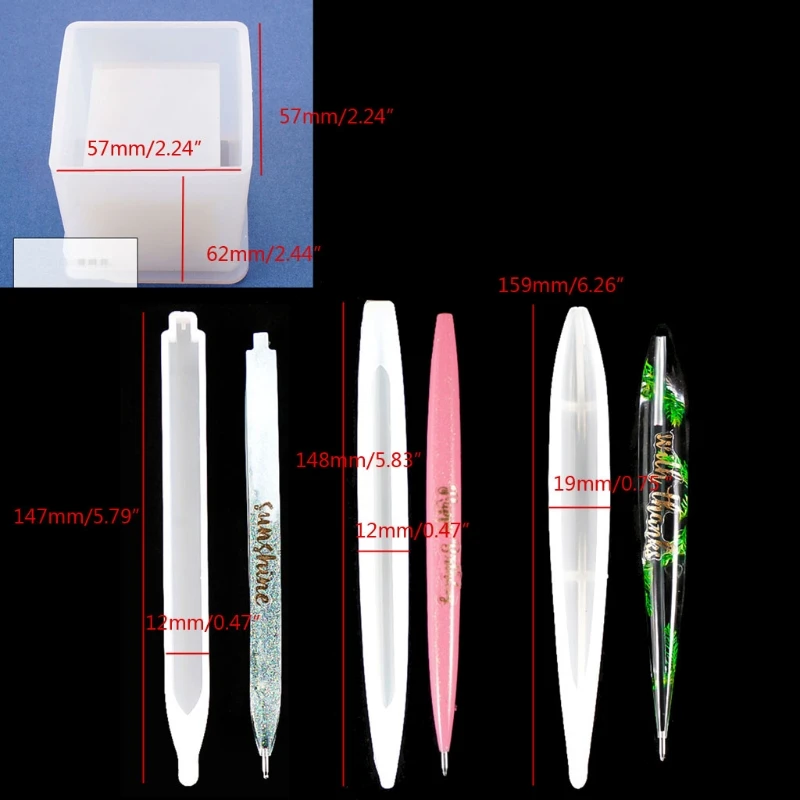 

19Pcs DIY Ballpoint Pen Silicone Epoxy Resin Casting Molds for DIY Pen Candle Pen Holder Pen Container Mold Art Crafts
