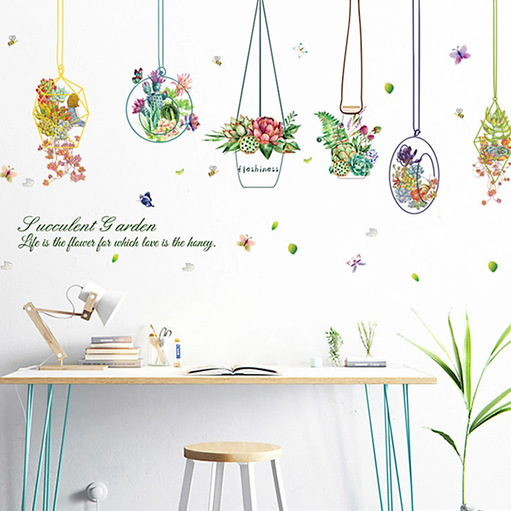 Бонсай в горшке бабочки Цветочные растения настенные наклейки для гостиной