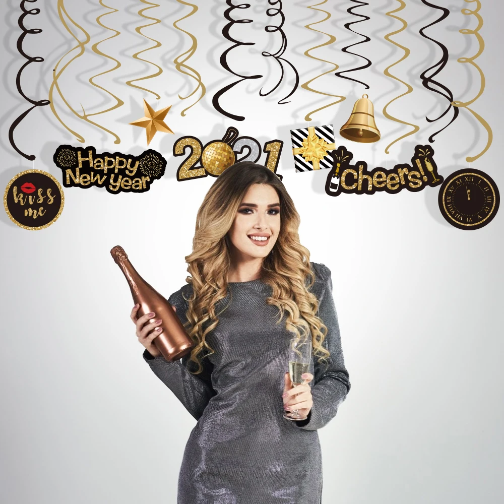 2021 новый год ура висит завитки на парике с новым годом никогда не Рождество