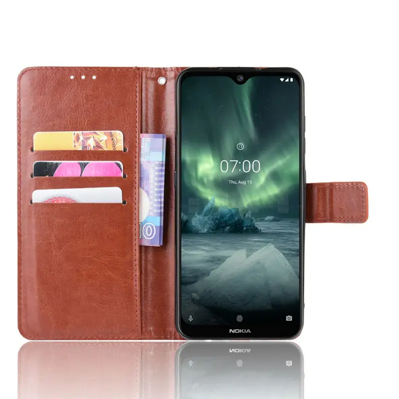 Nokia 7 2 Чехол Флип Роскошный кошелек чехол для телефона из искусственной кожи TA-1196