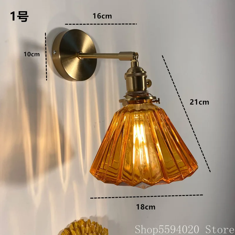 Скандинавские цветные хрустальные латунные настенные лампы японские