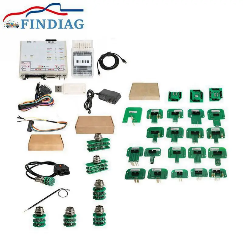 Hot Sale FLASH V1.95 ECU Power Upgrade Tool ECU Programmer Flash  Bench 32 in 1 JTAG Car Programer With Gearbox Adapters Via OBD