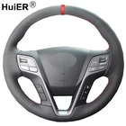 Ручное шитье чехол рулевого колеса автомобиля волана для Hyundai Santa Fe 2013 2014 2015 2016 2017 2018 ix45 2013 2014 2015 2016