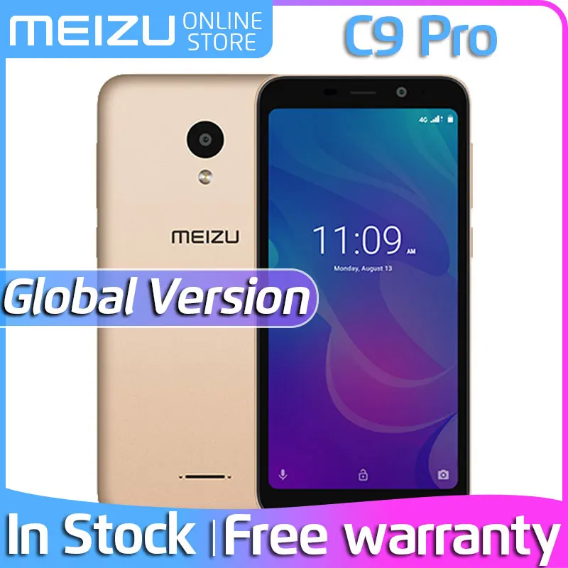 Официальный Meizu C9 Pro, 3 ГБ ОЗУ, 32 Гб ПЗУ, глобальная версия, смартфон, четыре ядра, 5,45 дюймов, HD экран, 13 МП, задняя панель, 3000 мАч, аккумулятор, разблокировка лица