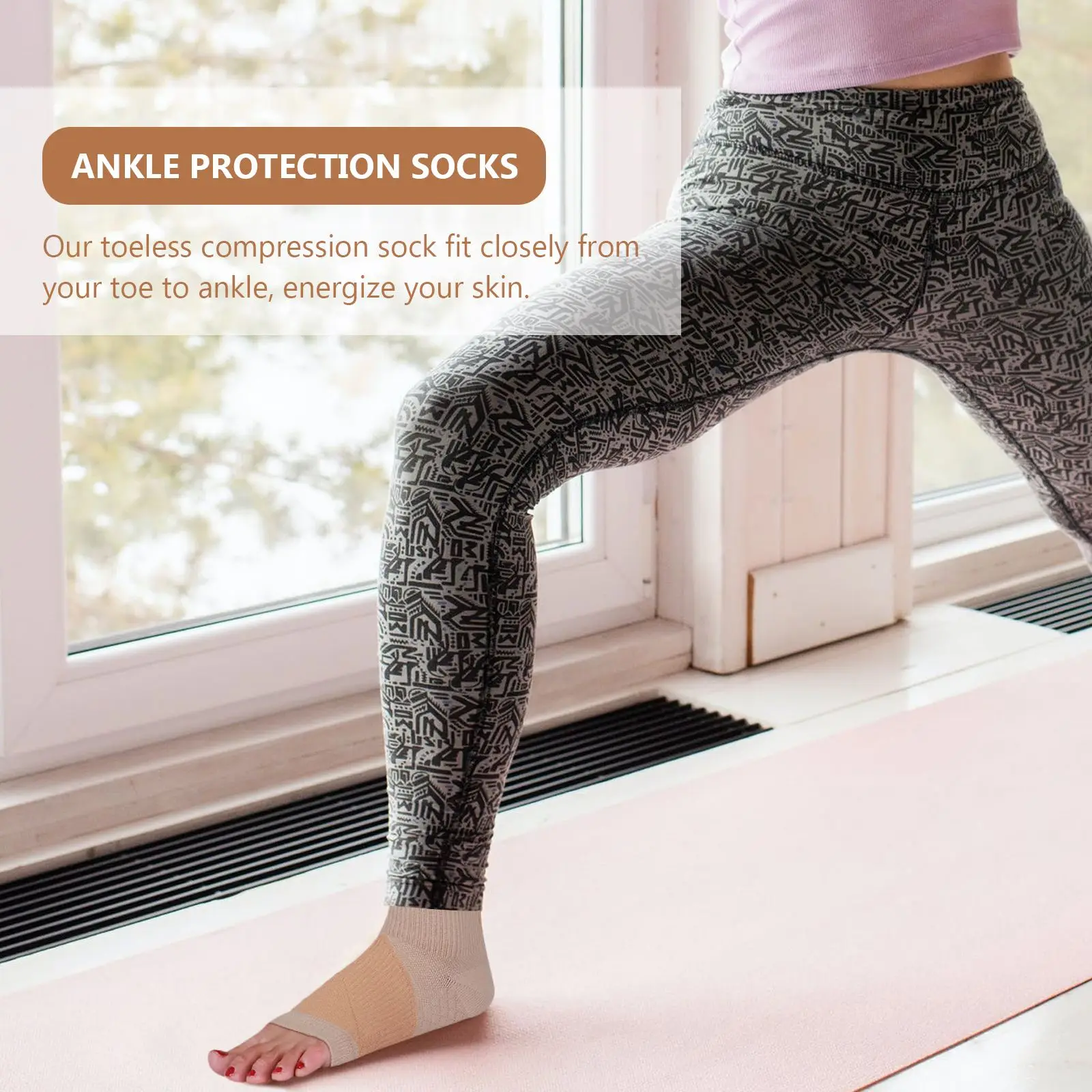 

2 Pairs Nylon Ankle Support Sleeves Anti-Sprain Ankle Socks Sprain Proof Ankle Covers Sports Brace Ankle Socks