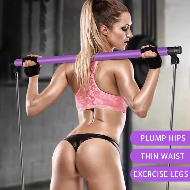 Пилатес Фитнес Бар Упругий Веревка Упражнение Дом Многофункциональное Йога Оборудование Растягивание Ремень Тренер Педаль Снижение веса.