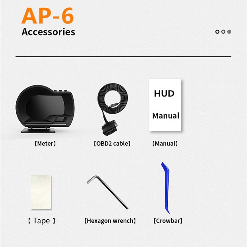 

AP-6 HUD Head-Up Display OBD GPS Dual System Smart Gauge Driving Modified Stopwatch Speedometer Digital Meter