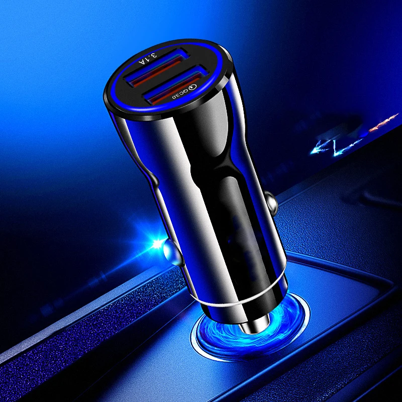 Быстрая зарядка 5 в 3,0 А 3,0 зарядное устройство QC 9 в 12 В 2 порта USB Автомобильное зарядное устройство быстрое зарядное устройство мобильный телефон дорожный адаптер Автомобильное зарядное устройство