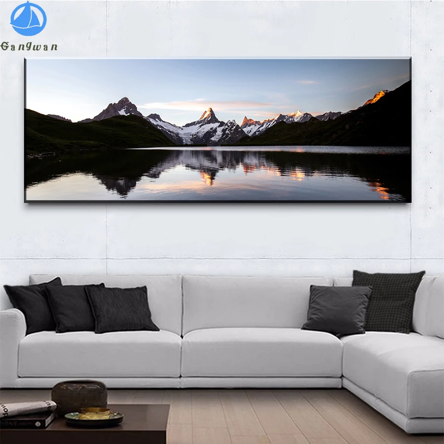 

5d diy diamond painting Natural scenery, sunset, mountains, river diamond painting cross stitch mosaic embroidery diamond