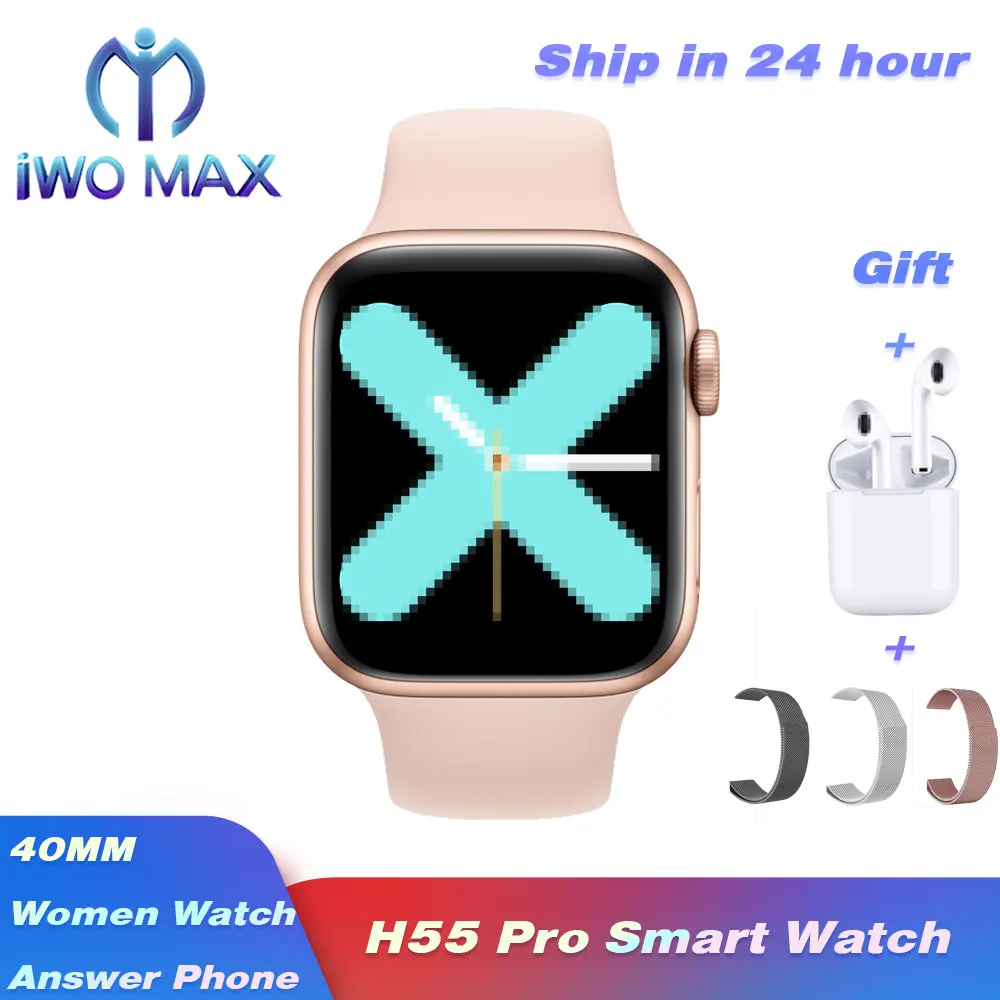 2020 H55 Pro Series5 Смарт часы 40 мм женские для IOS Android телефон сердечного ритма Bluetooth