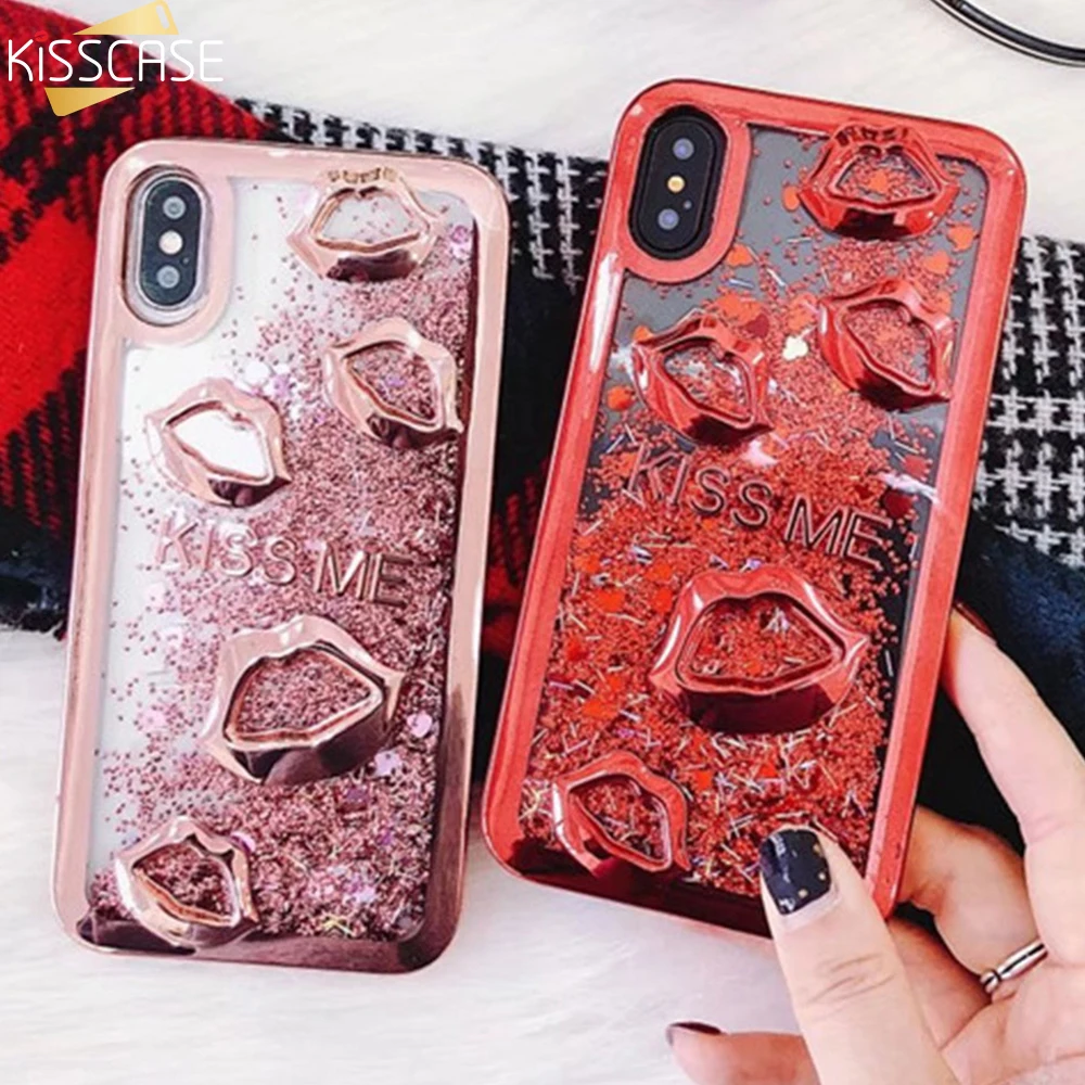 Чехол KISS ME для iPhone XS XR X XSMAX 7 8 6 6S мягкий силиконовый чехол с губами и динамической