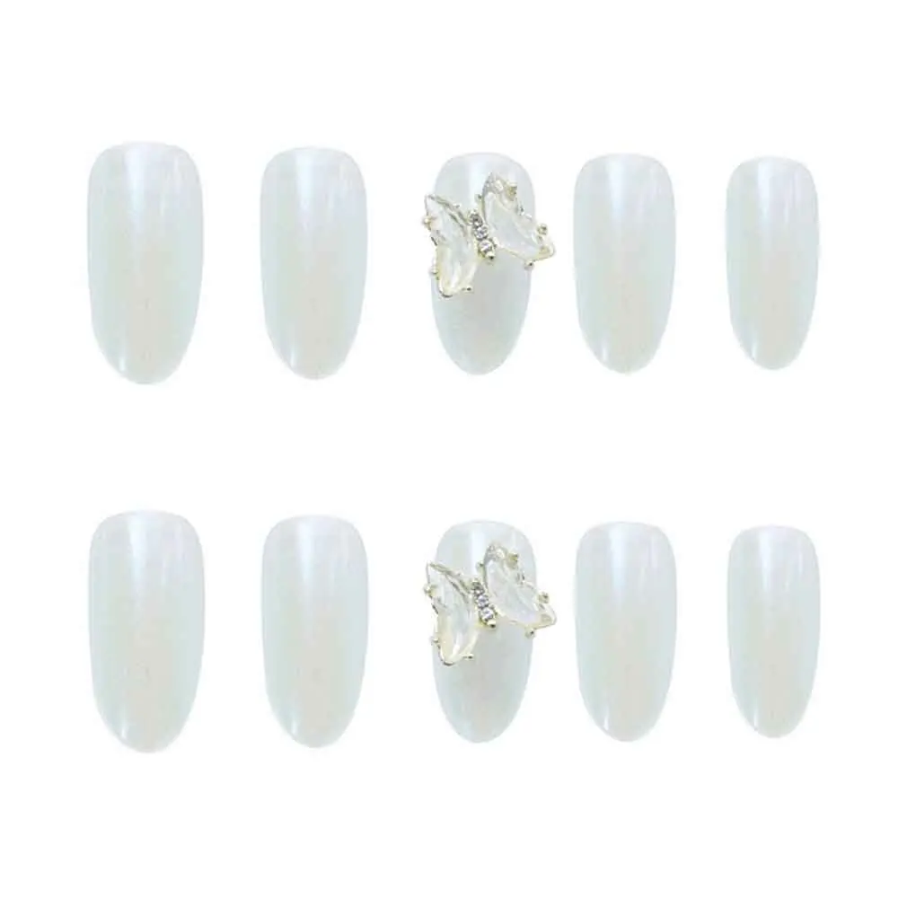 24 шт. Поддельные Гвозди с дизайном синий светильник воды принтом бабочки и