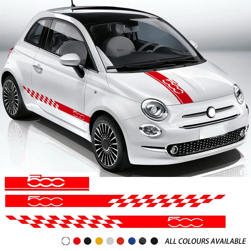 Наклейка на капот автомобиля набор корпус боковой двери юбка в полоску для Fiat 500