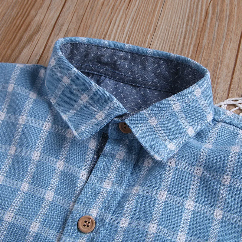 Детская клетчатая футболка для маленьких мальчиков детская белая синяя красивая