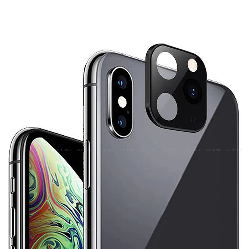 Black Титановый сплав металлический объектив камеры секундная Замена для iPhone 11 Pro объектив кольцо Крышка для iPhone X XS MAX камера защитная крышка - Цвет: Black