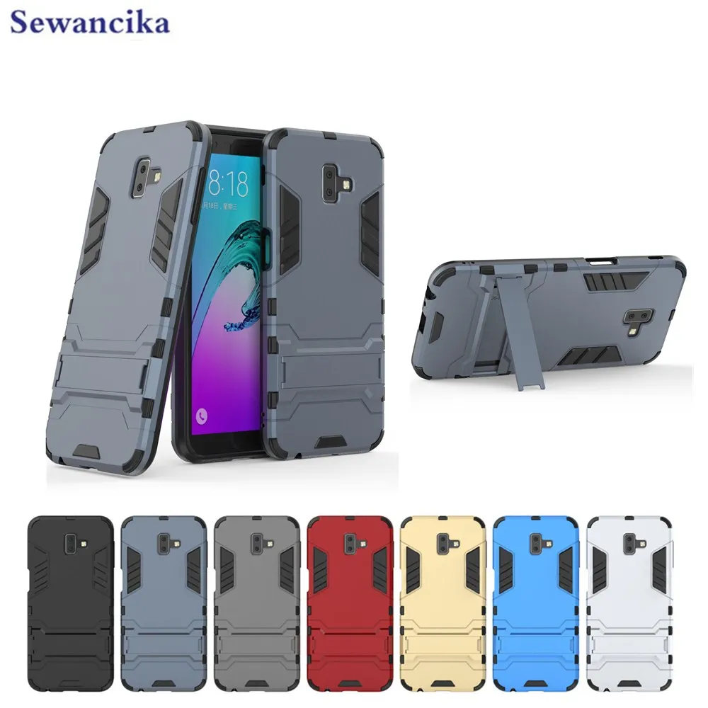 

Phone case for Samsung Galaxy J4 J8 J6+ (6.0") J6 Plus Prime J2 Pro (2018) PC + TPU sport case Armor hybrid with Kickstand cover