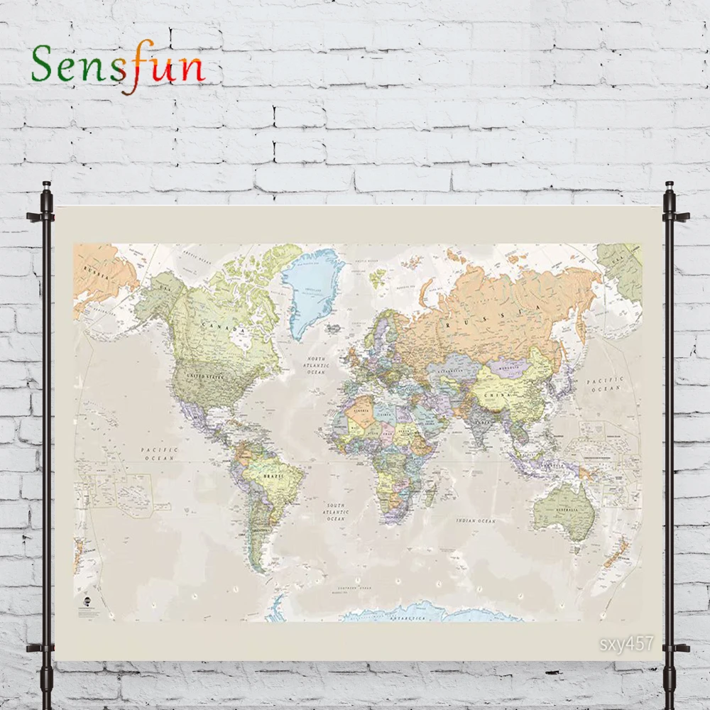 LEVOO фон для фотосъемки с изображением карты мира дорожные сумки украшенные