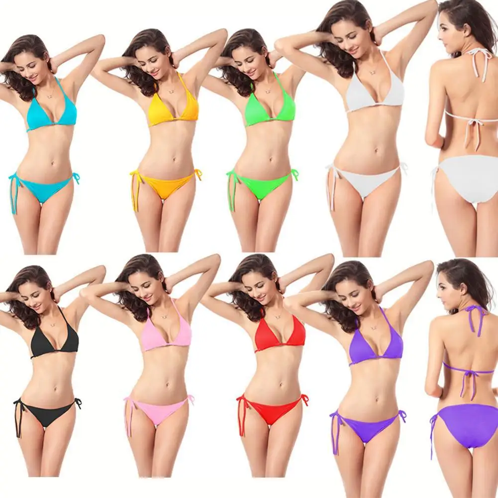 

Sexy Women Bikini Swimsuit Push-up Bra Bikini Set Two Two-Piece Swimwear Swim Piece Color Beachwear Suit Bathing Bik P0U2