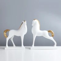 Modern Abstract Wall Horse Sculpture Bookcase Charger Horse Statue Living Room Decor Craftworks Ornament Gift Craft Furnishing