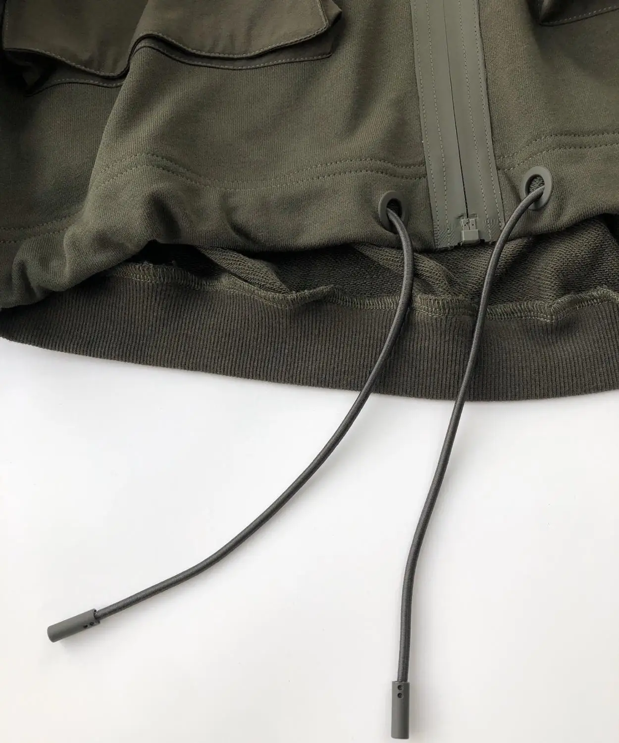 

Autumn Green Jacket Women Drawstring Hooded Big Pocket Long Sleeve Casual Coat