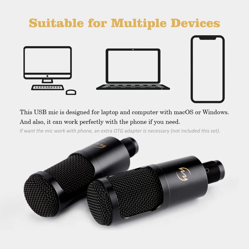 Usb микрофон для компьютера стенд Штатив для общения конденсатор микрофон комплект проводной речи конденсаторный микрофон