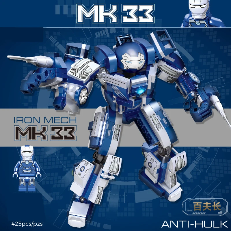 452 шт. супергерой Железный человек MK33 Центурион мех робот строительный блок