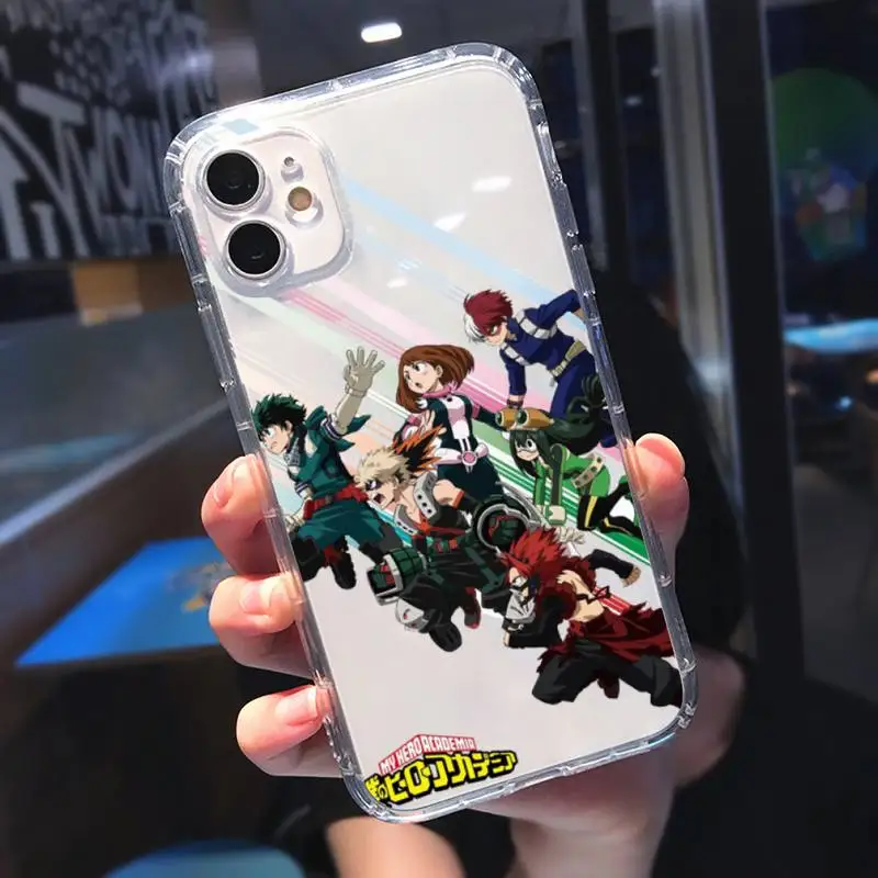 

Anime My Hero Academia Phone Case Transparent soft For iphone 5 5s 5c se 6 6s 7 8 11 12 plus mini x xs xr pro max