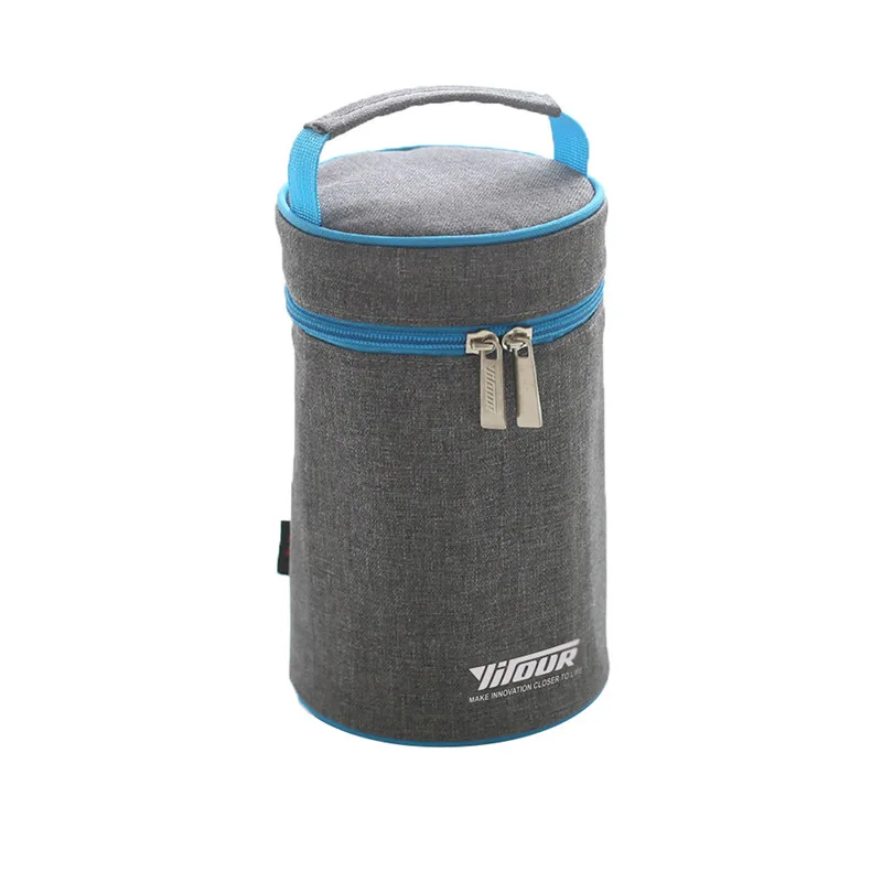 

New round braised beaker set of Oxford cloth lunch box thermal bag