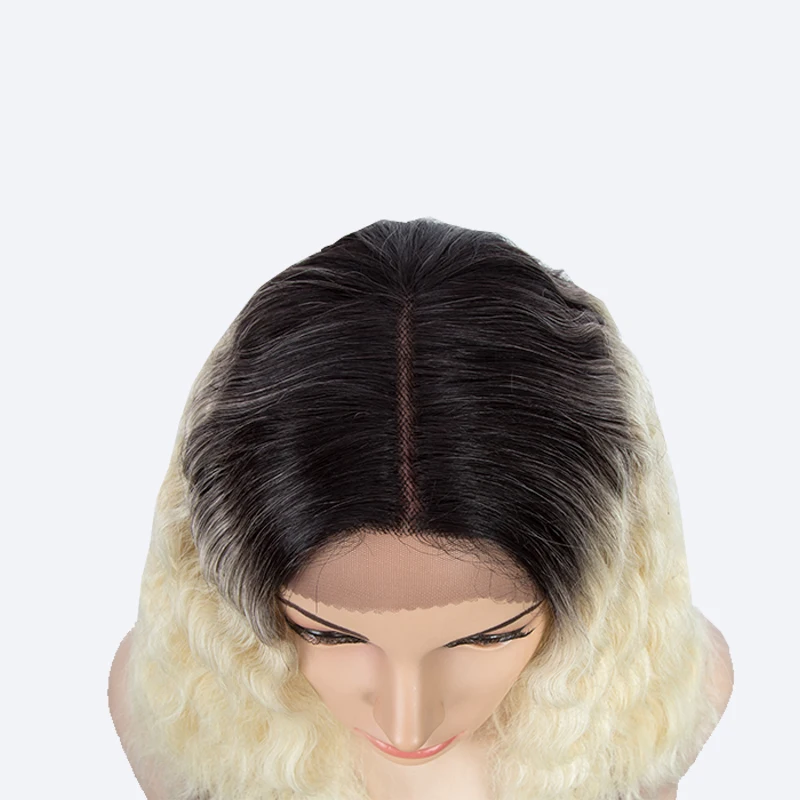 Парики из синтетического кружева спереди Боб для женщин короткий волнистый