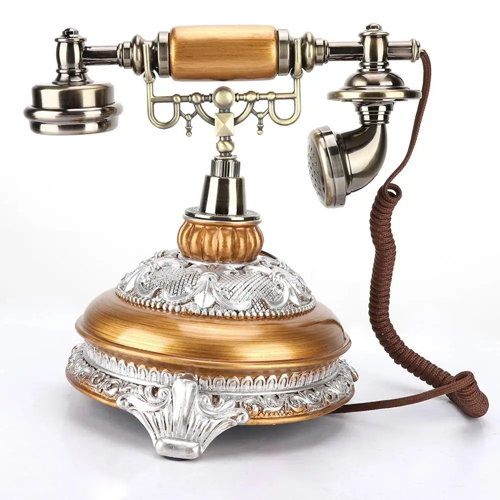 Старые старые настольные телефоны в стиле ретро стационарный телефон
