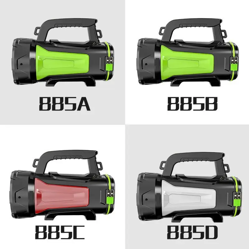 Satin Al El Feneri Acil Durum Güç Bankası Beyaz Kırmızı Fener Güçlü USB şarj Edilebilir COB Kamp Led El Feneri ışık Dahili Pil