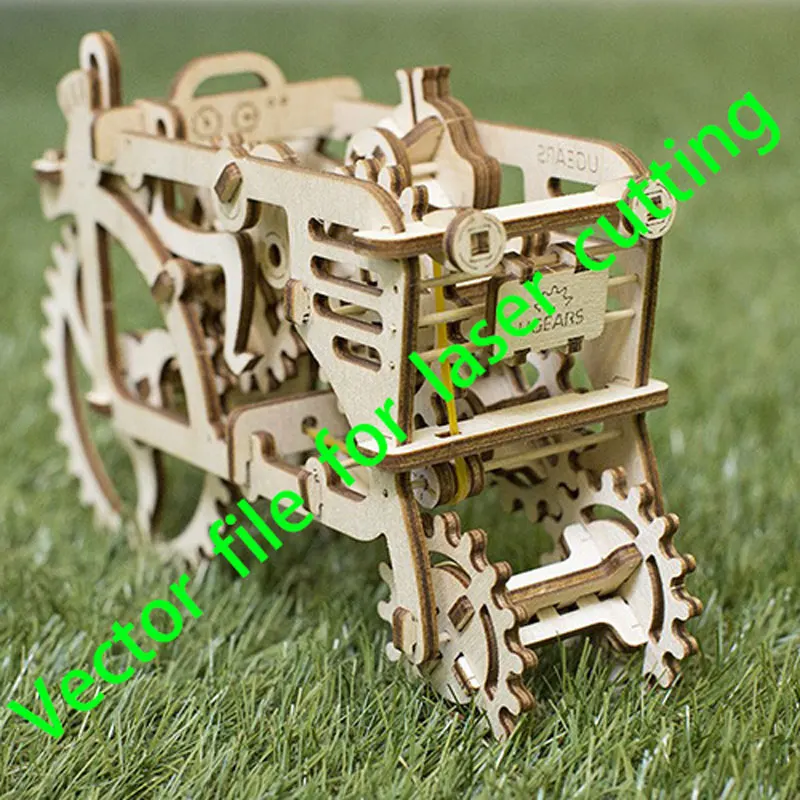 Машина-трактор UgEars сборный напильник для игрушек лазерная резка с ЧПУ формат CDR CAD