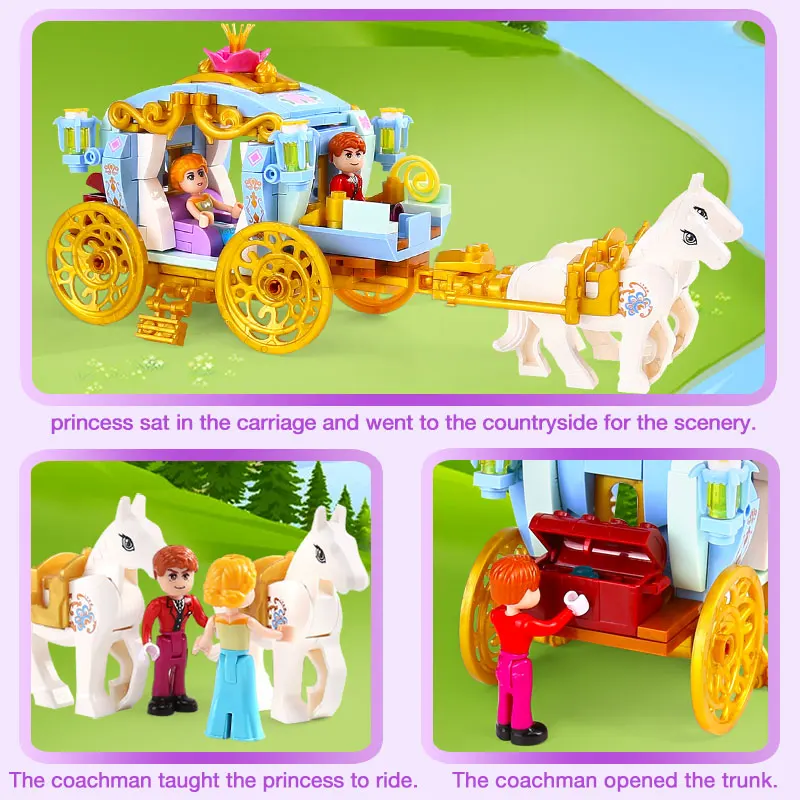 

Princess Carriage Building Blocks Set Educational Bricks Toys for Girls Xingbao Bricks Castle Friends Girl Series Girls Gift