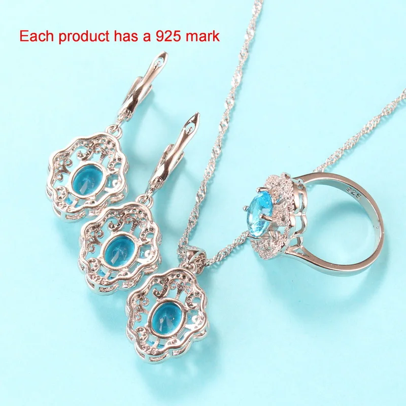 Комплект из колье и серёг серебра 925 пробы | Украшения аксессуары