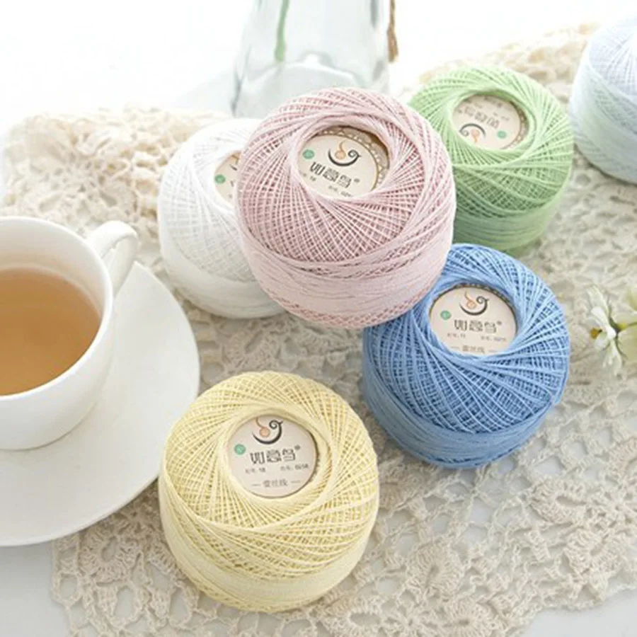 Летняя хлопчатобумажная кружевная пряжа для вязания крючком 50 см 0 8 мм ручной