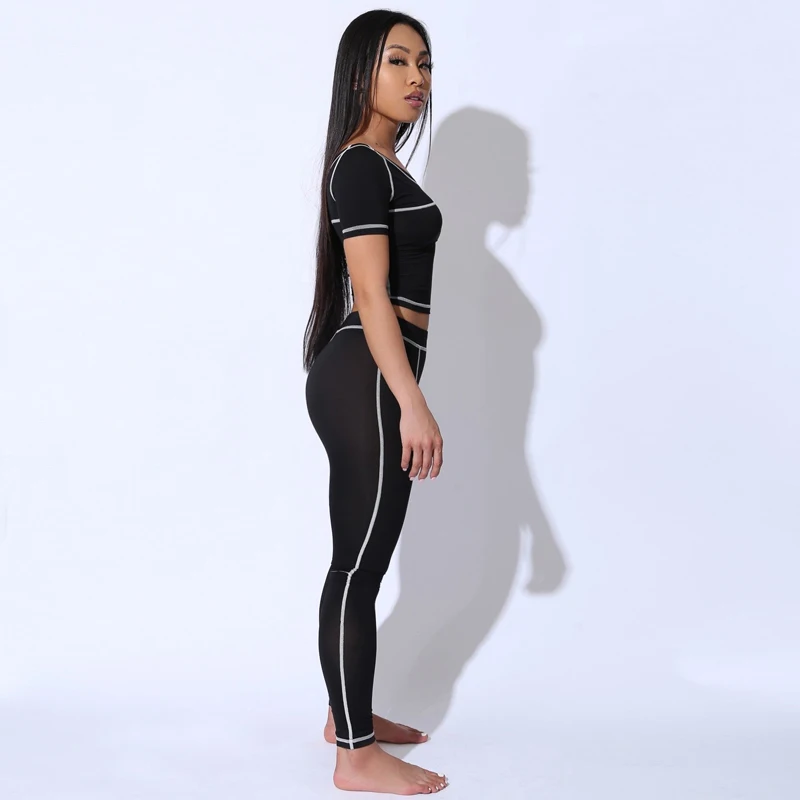 

2020 Women Yoga Set Fitness Gym Sportswear Running Workout Clothing Line Solid Strapless Sleeveless Sexy Bra + High Waist Pants