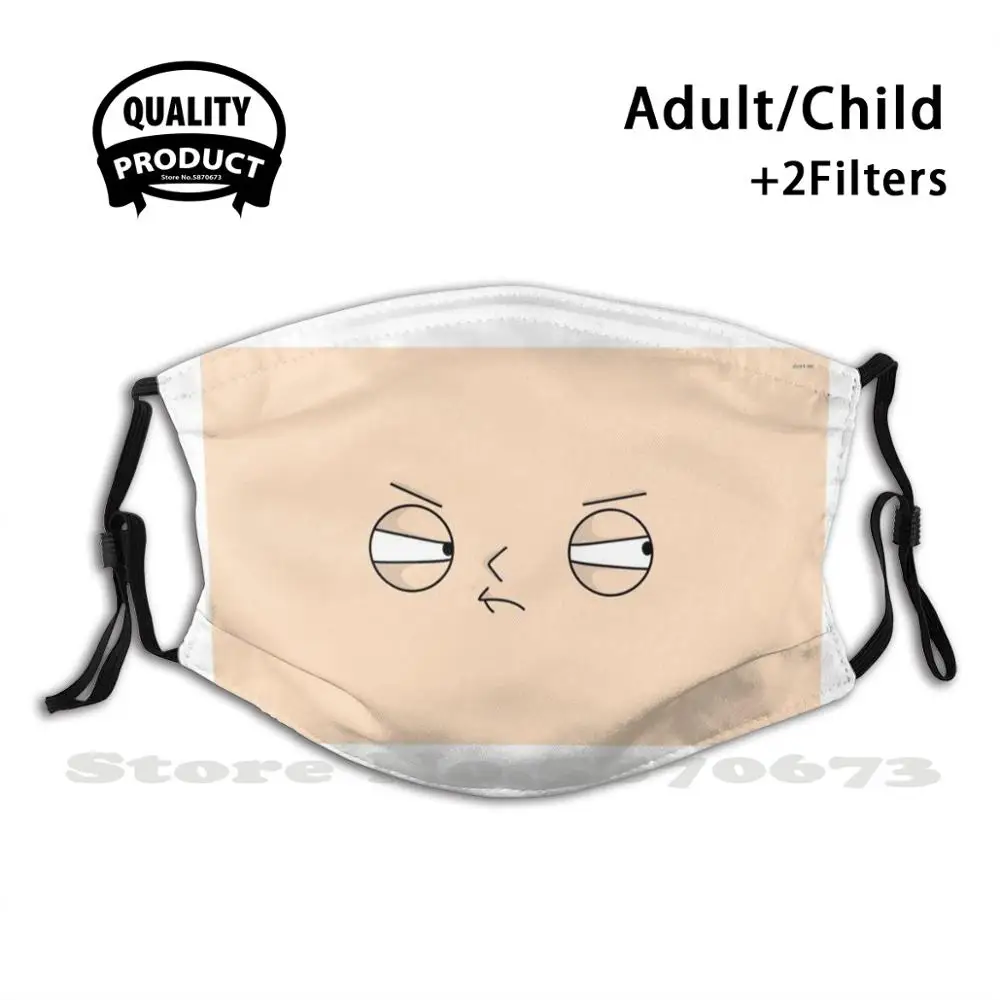 

Stewie Griffin Fashion Mouth Masks Filter Adult Kids Face Mask Stewie