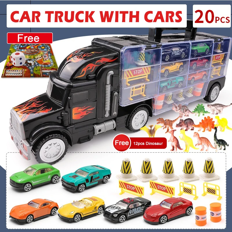 Hotwheels бренд трек игрушка сверхмощный транспортер может вместить 50 автомобилей горячие колеса Hauler грузовик игрушка Caminhao de brinquedo