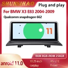 Автомобильный радиоприемник Qualcomm 662, мультимедийная Автомагнитола для BMW X3 E83 2.5si 2.5i 3.0d 2004-2009 плеер CarPlay GPS Navi 256G android 11