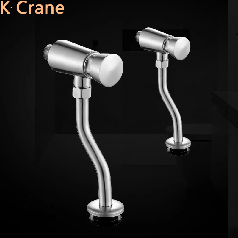 SUS304 нержавеющая сталь моча смывной клапан ручной пресс вода флушер настенный