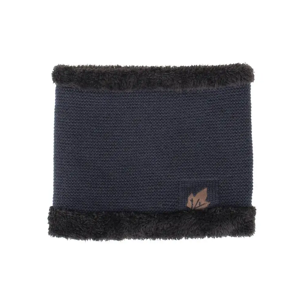 Navy neck snood RoxCober, новинка, вязаные шапки Skullies, шапка с воротником, снуд для мужчин и женщин, береты-кепки Gorros, Мужская теплая однотонная зимняя шапка, шапка, комплект - Цвет: Navy neck snood
