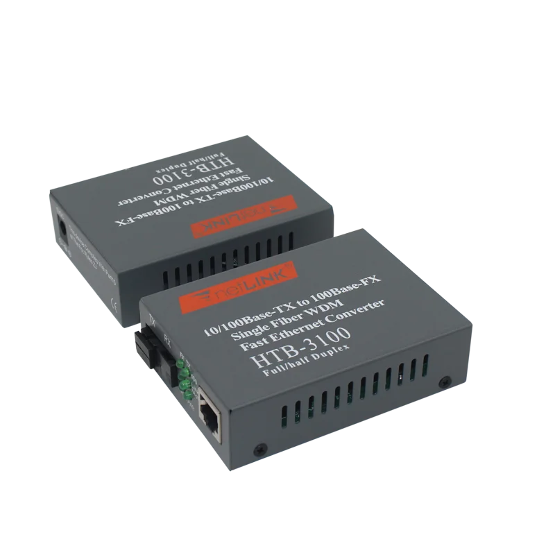 1 пара HTB 3100AB 20 км AB 10/100 Мбит/с волоконно оптический медиа конвертер одиночный