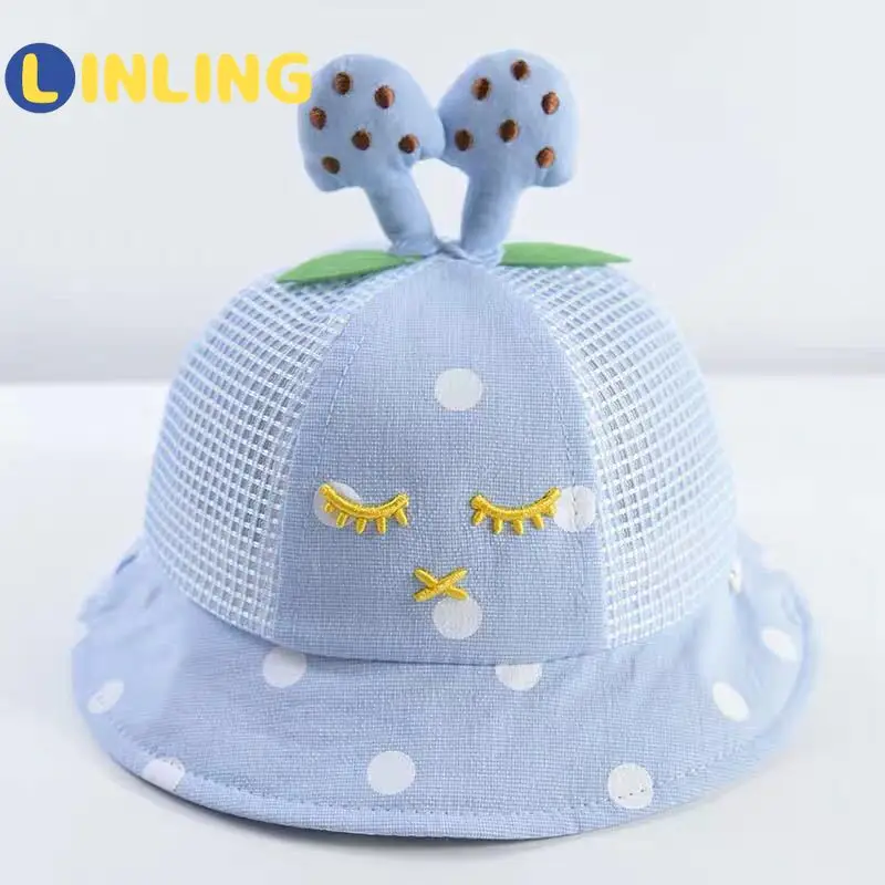 

LINLING Newborn Photography Props Bucket Hat Summer Toddler Kids Mesh Caps Cartoon Children Baby Girls Cute Outdoor Sun Hat V121