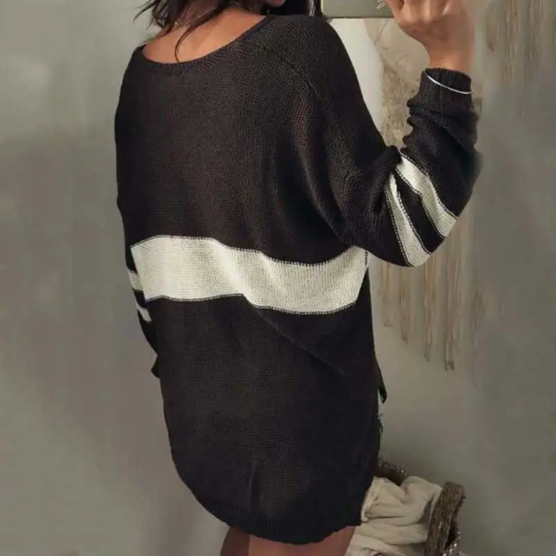 Сексуальный свитер с глубоким v-образным вырезом женские теплые вязаные свитера